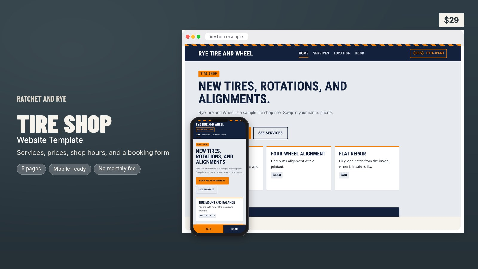 Tire Shop Website Template
