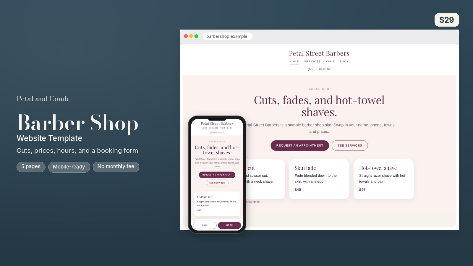 Barber Shop Website Template