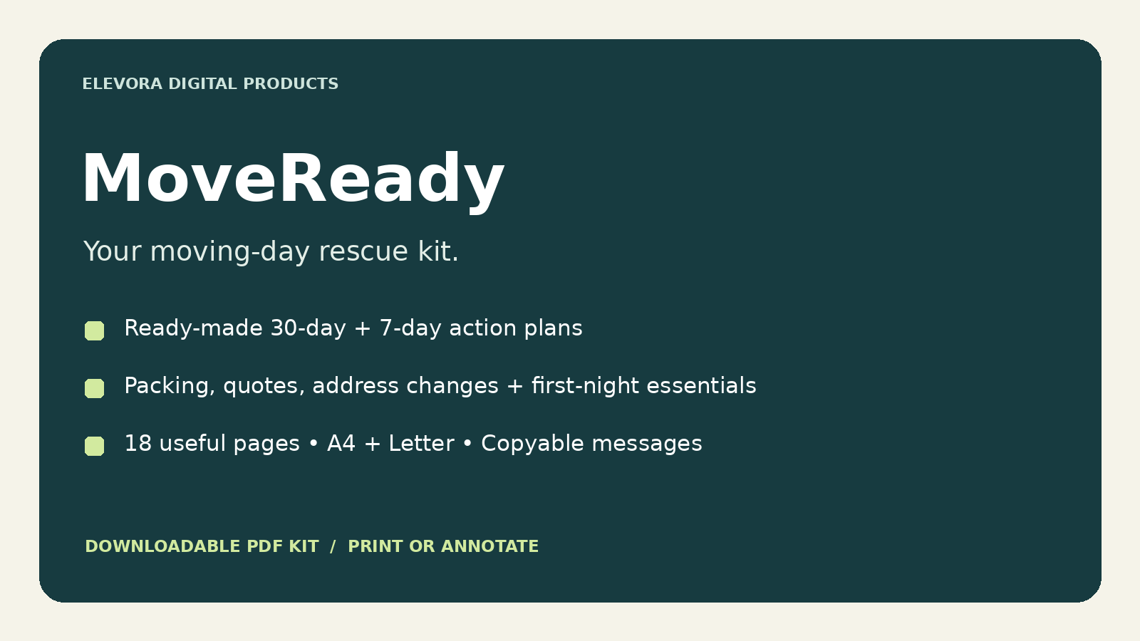 MoveReady | Moving-Day Rescue Kit