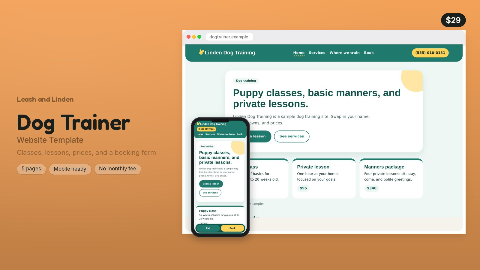 Dog Trainer Website Template