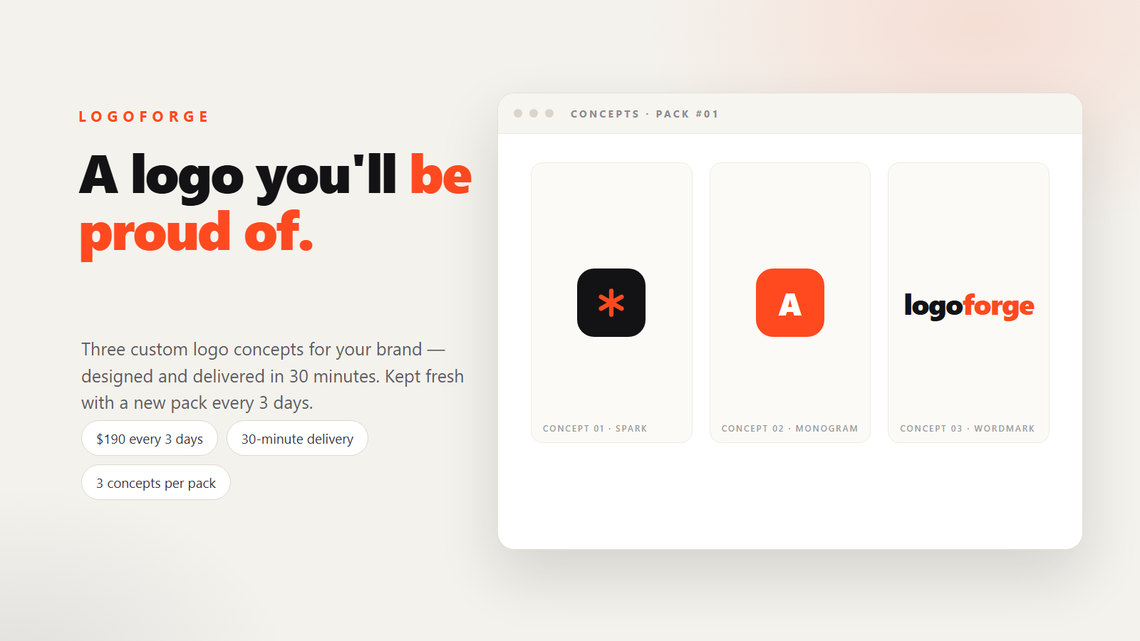 Done-for-You Logo Pack — Every 3 Days
