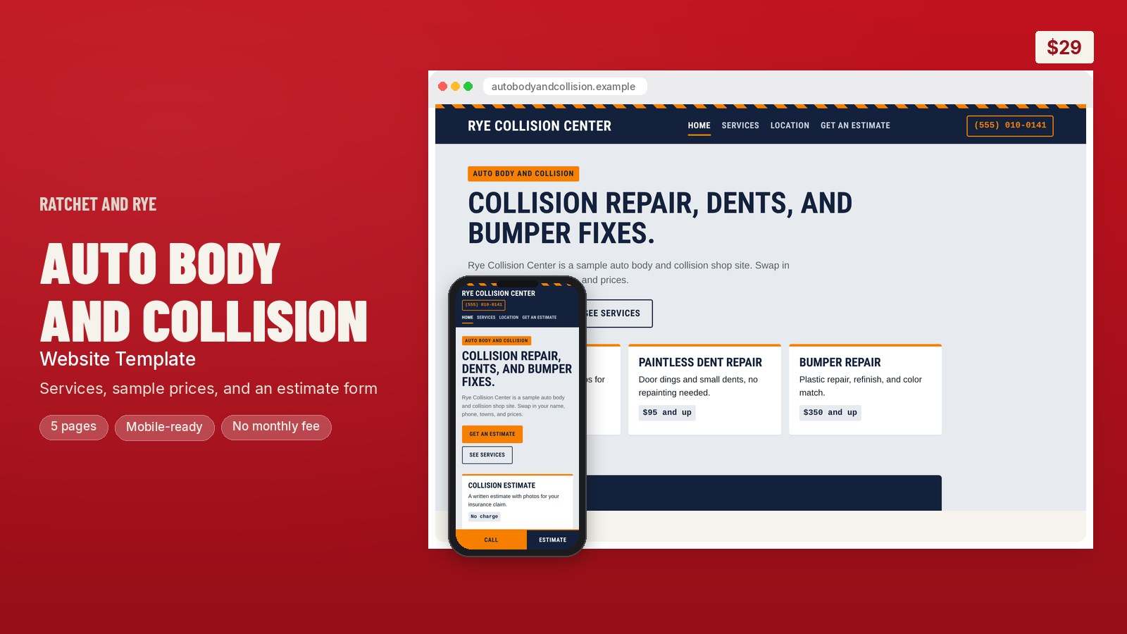 Auto Body and Collision Website Template