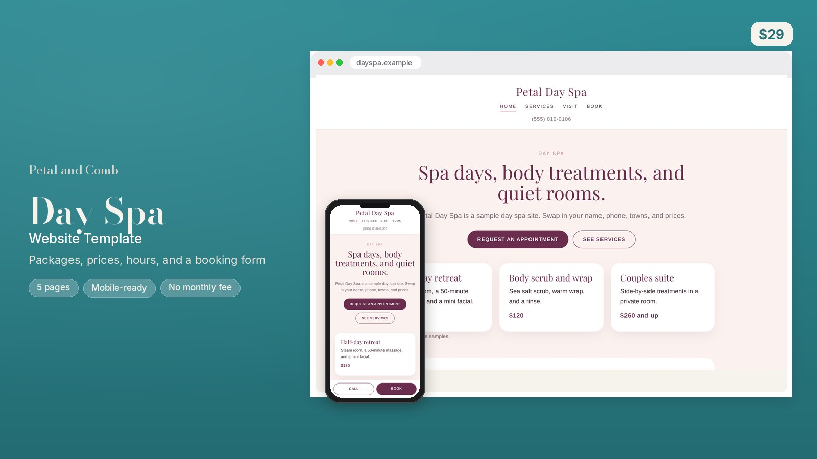 Day Spa Website Template