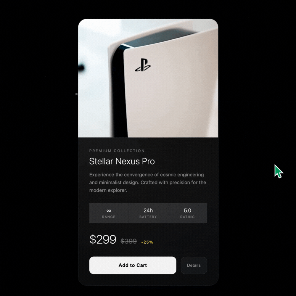 Cosmic Product Card UI Template