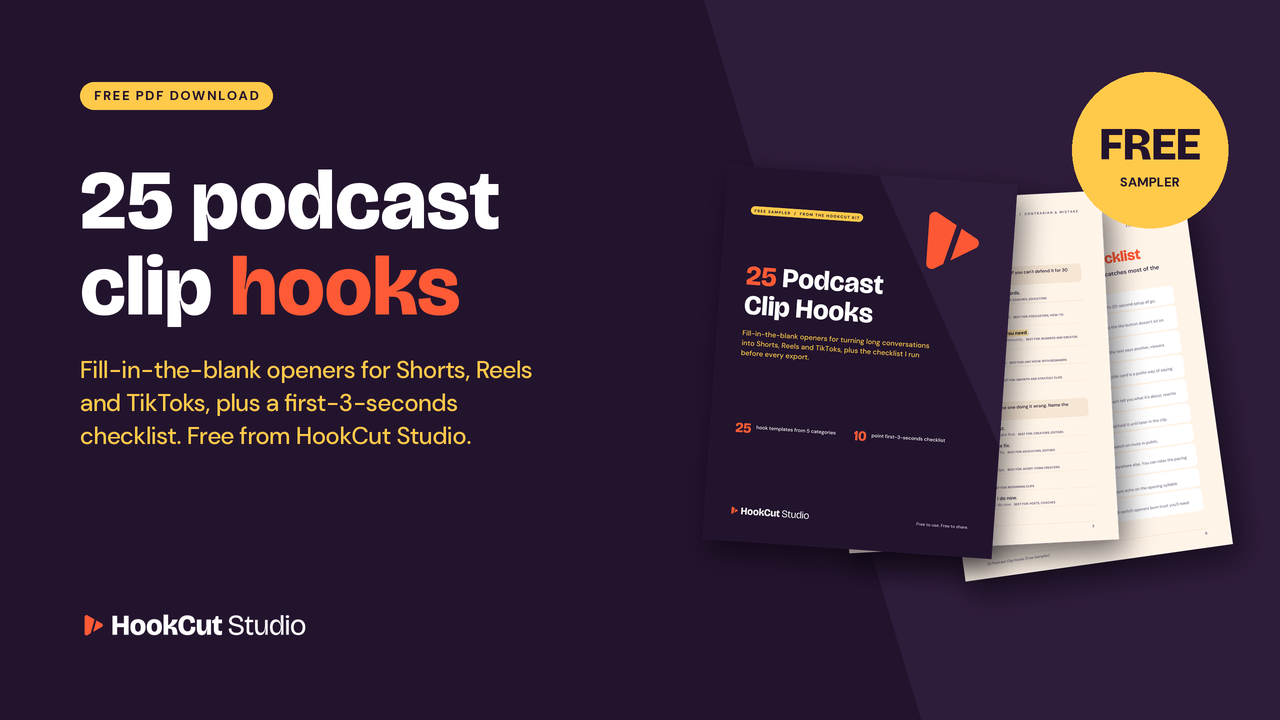 25 Podcast Clip Hooks (Free Sampler)
