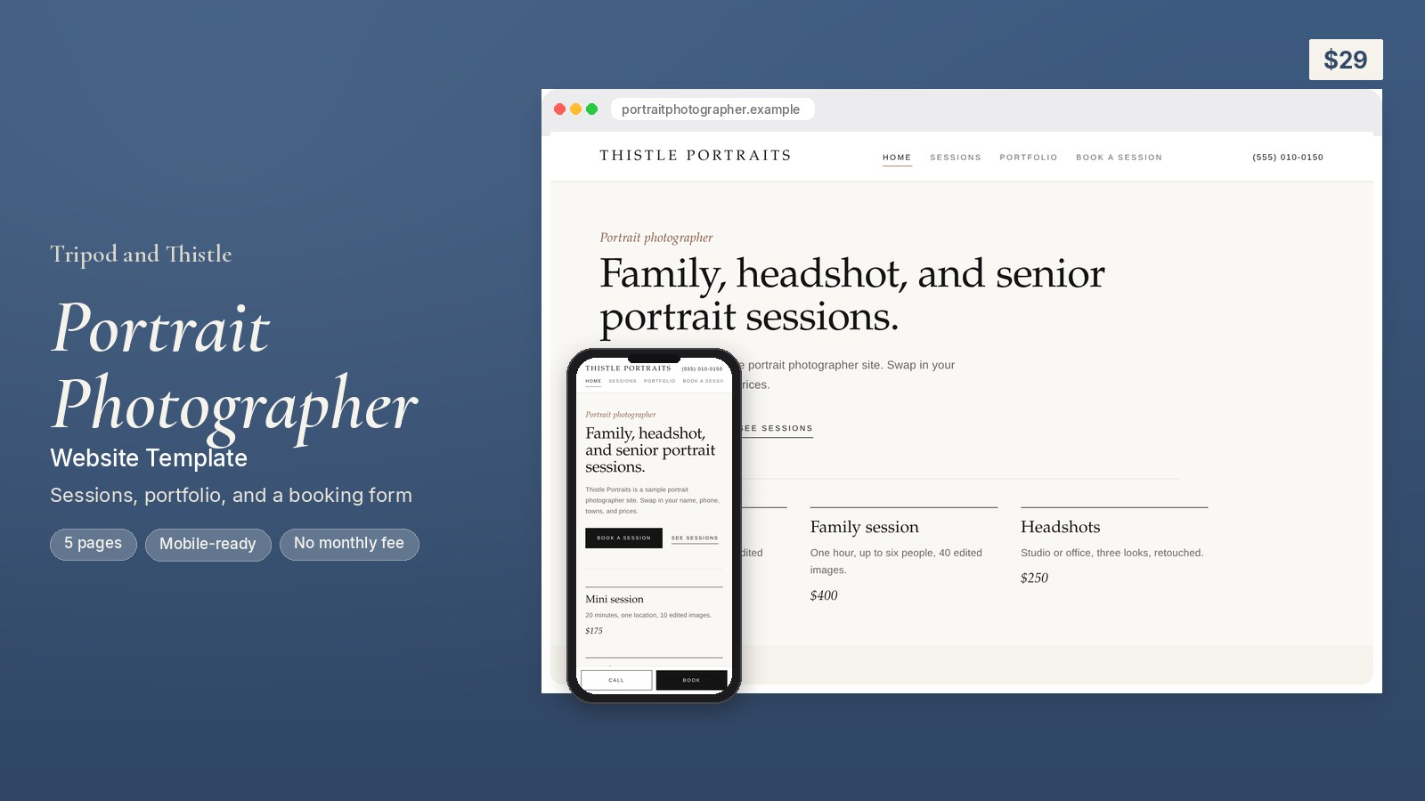 Portrait Photographer Website Template