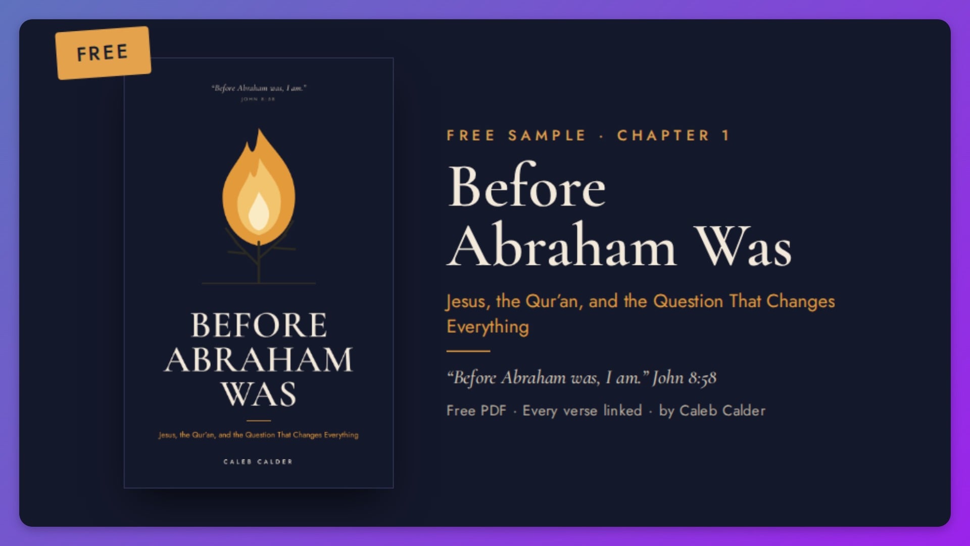 Before Abraham Was: Free Sample (Chapter 1)