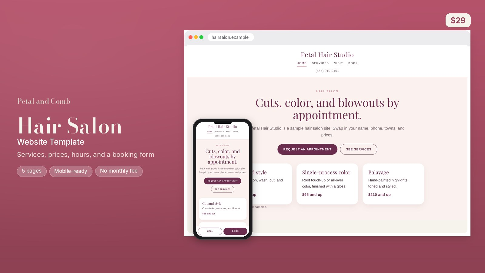 Hair Salon Website Template