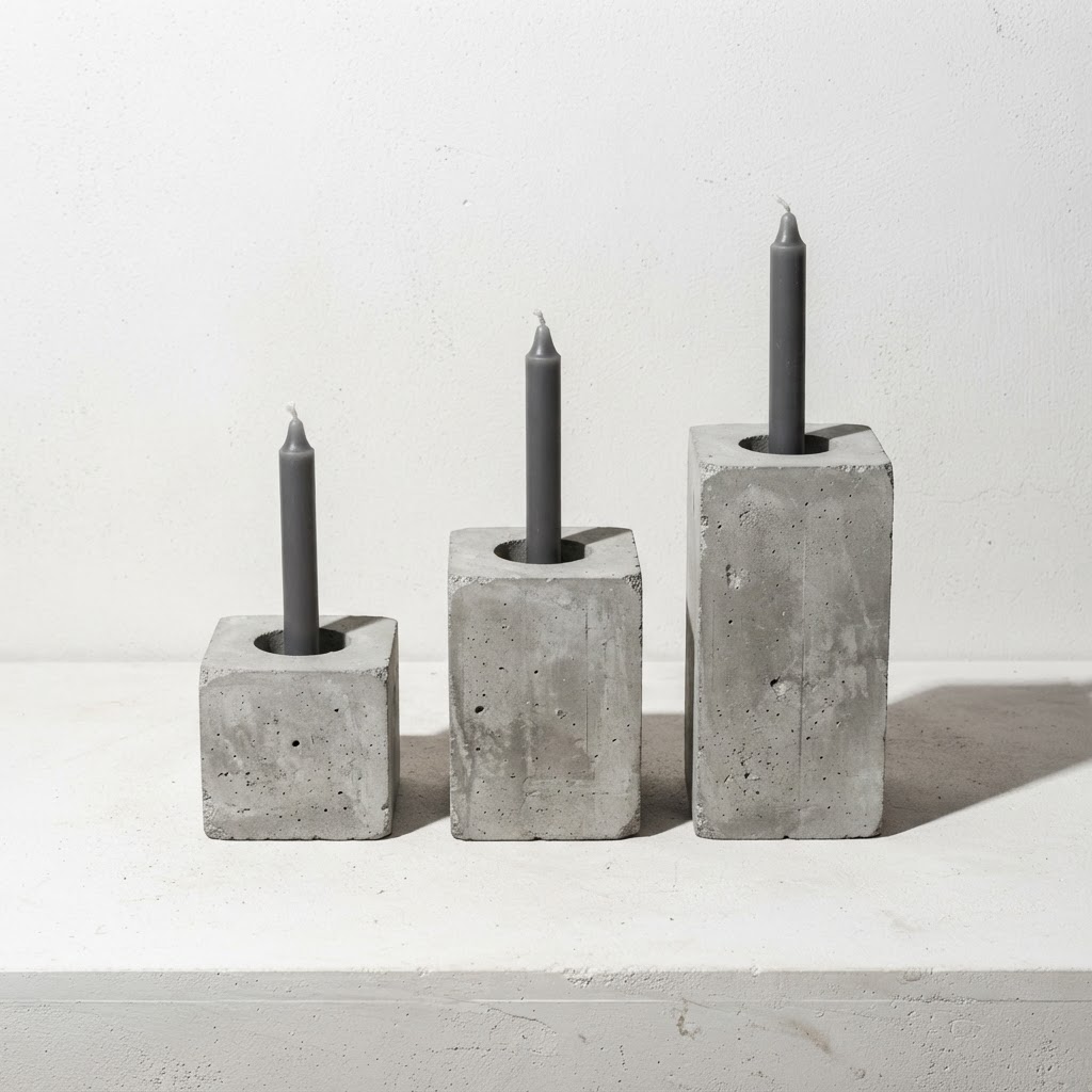 Concrete Candle Holder — Set of 3