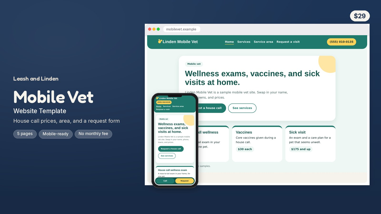 Mobile Vet Website Template