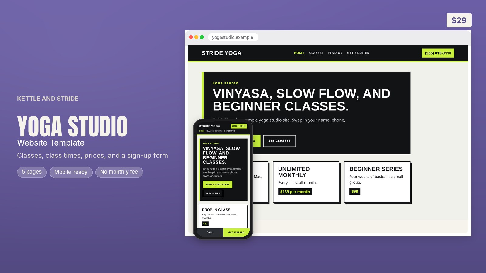 Yoga Studio Website Template