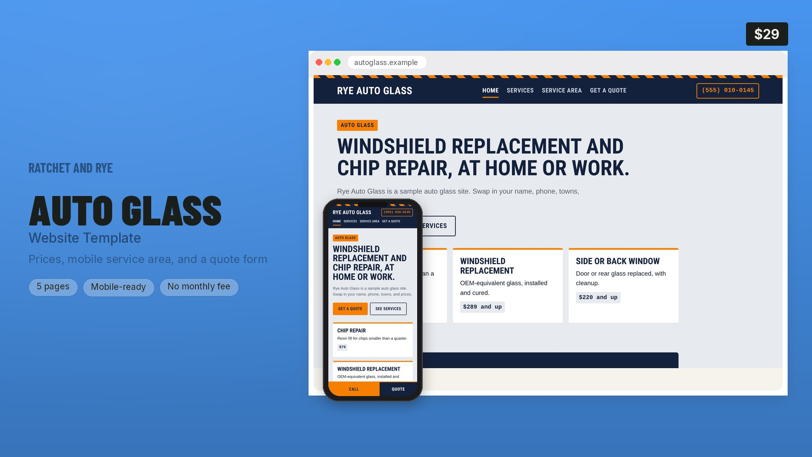 Auto Glass Website Template