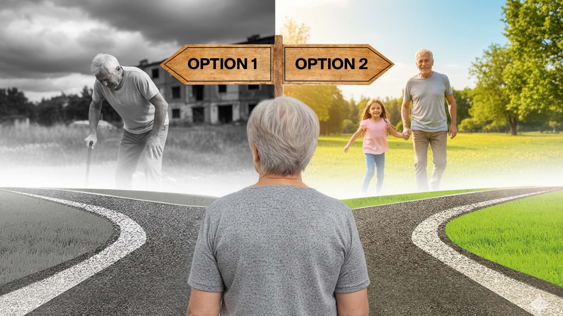 Two paths choice illustration