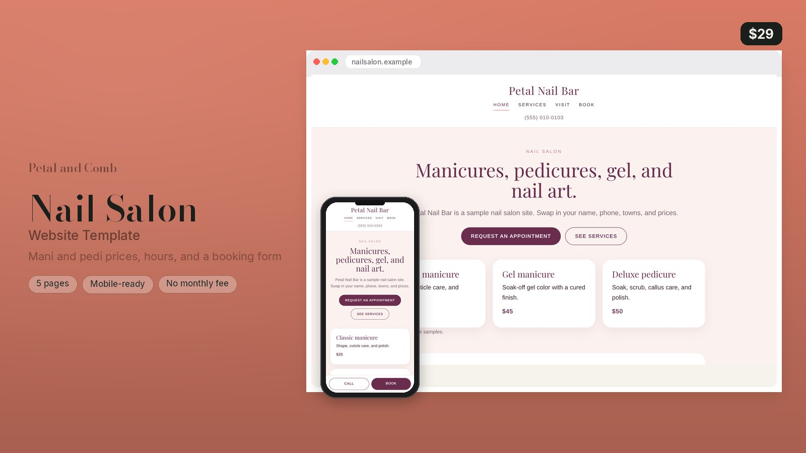 Nail Salon Website Template