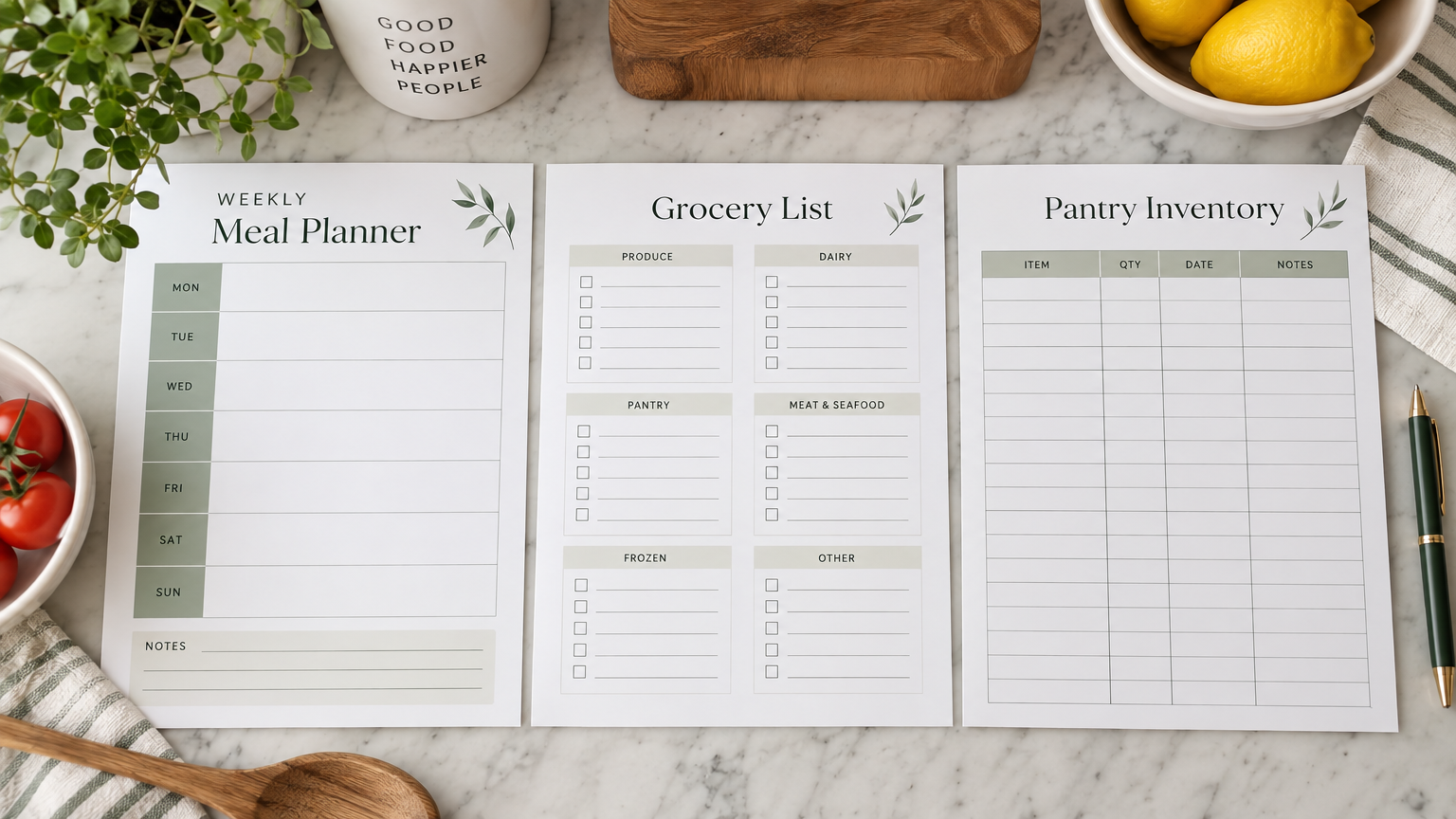 Ultimate Kitchen Organization & Meal Planner Bundle