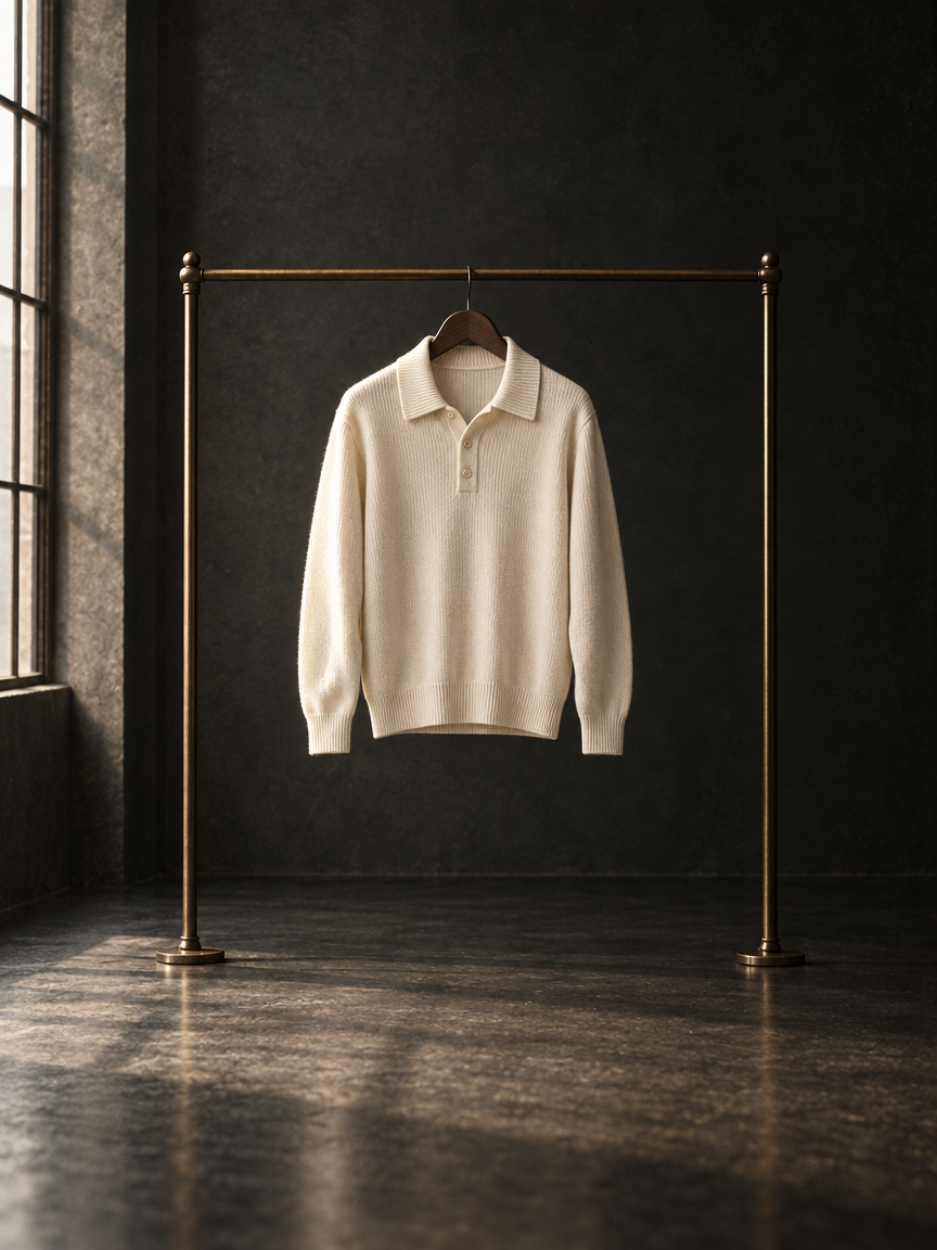 Cream Knit Polo