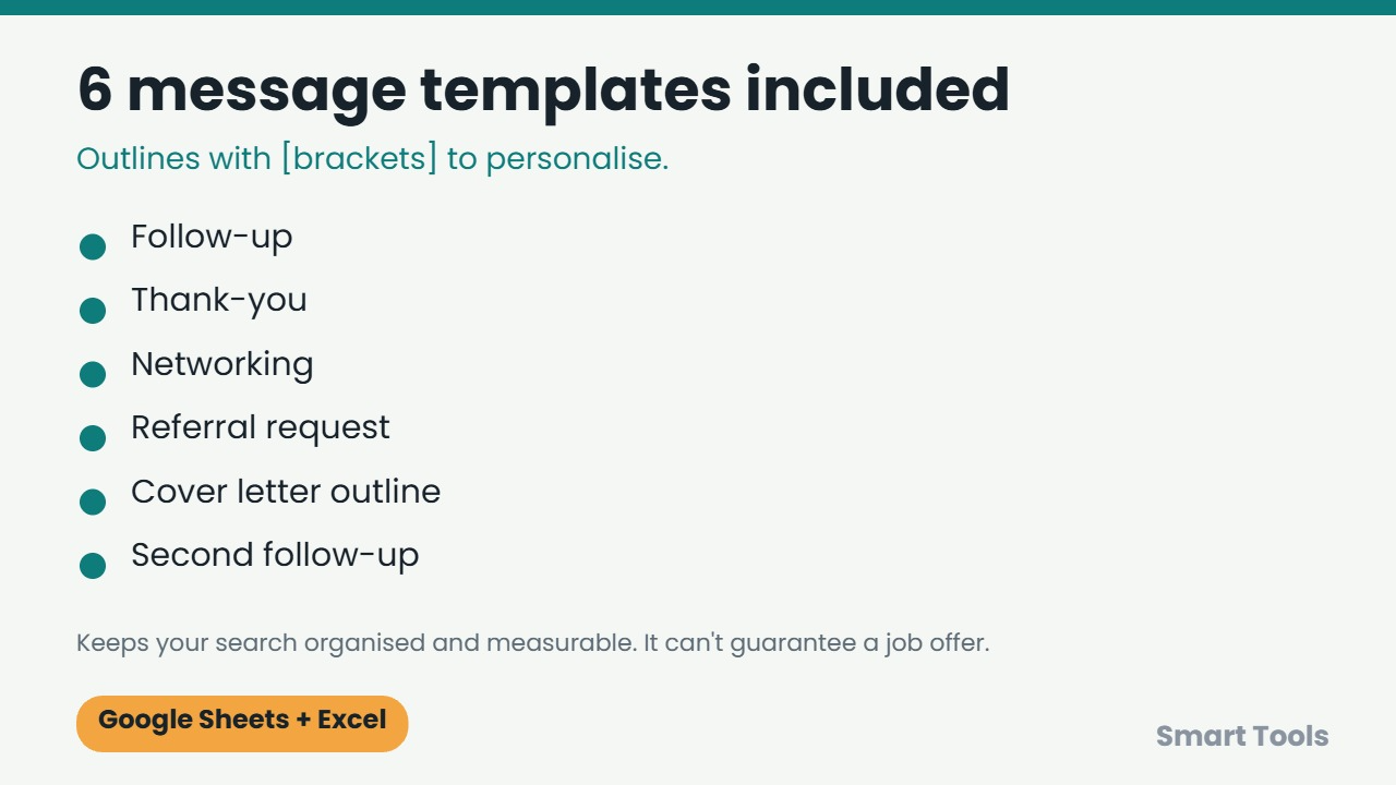 2027 Job Search Tracker & Kit (Google Sheets + Excel)