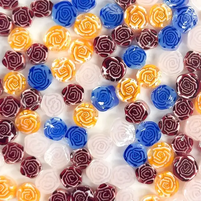 96 COE Mixed Rose Murrine (1 oz)