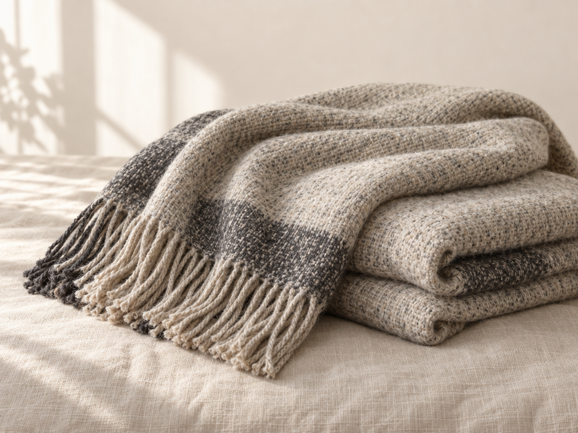 Undyed Wool Throw