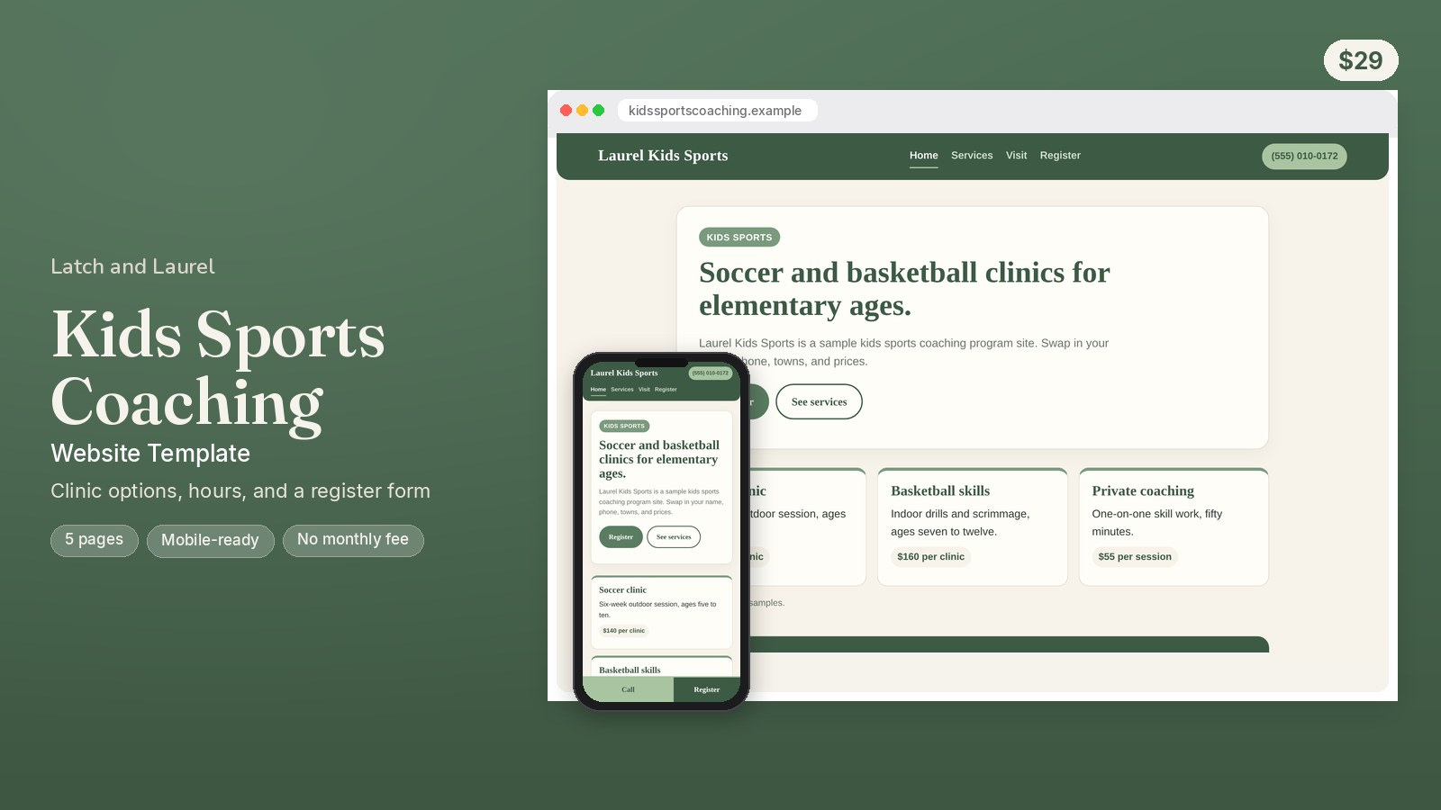 Kids Sports Coaching Website Template