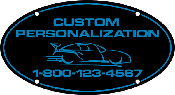 Raised Plastic Oval License Plates
