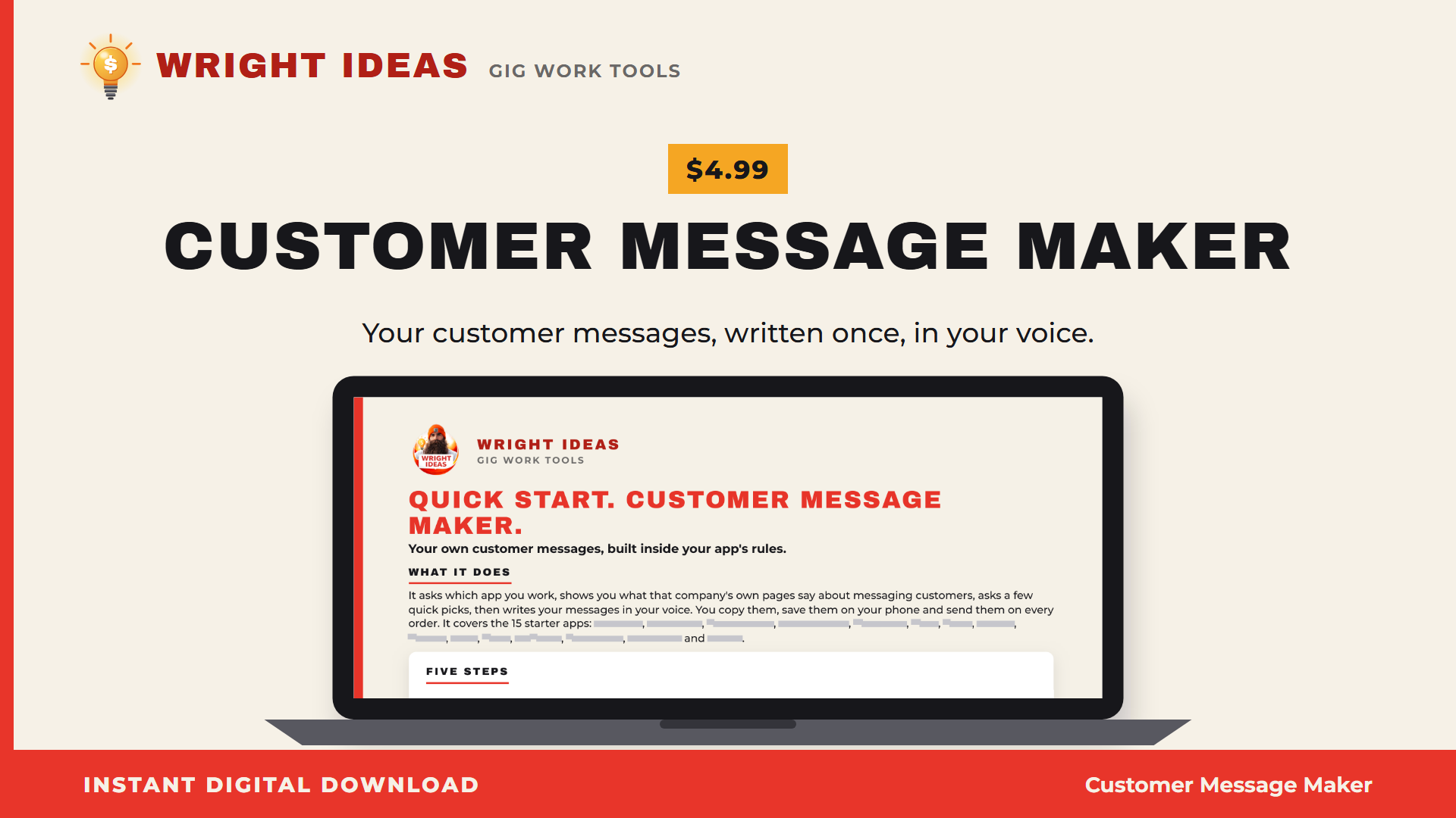 Customer Message Maker: AI Prompt for Instacart, DoorDash and Spark Messages