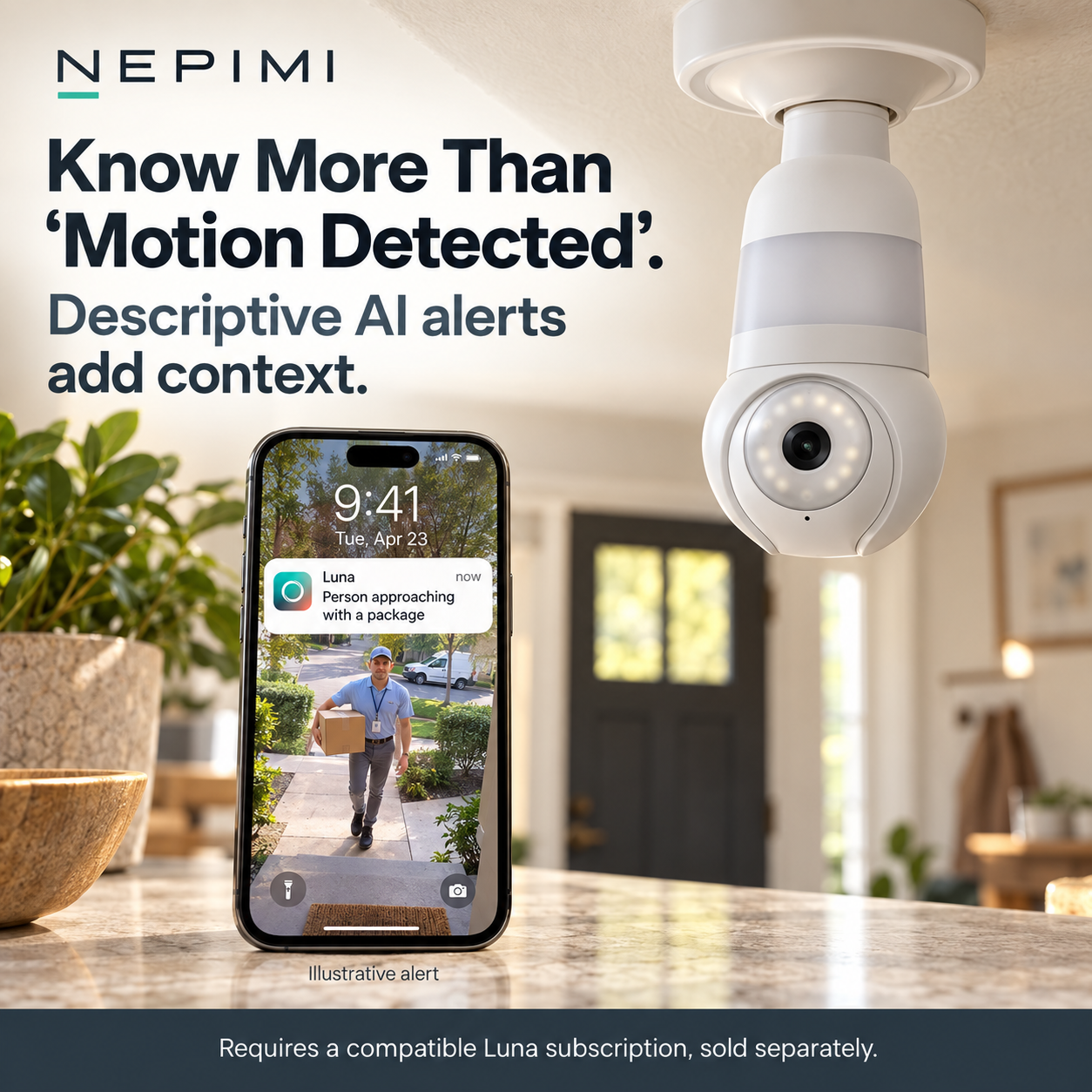 NEPIMI 2K Light Bulb Security Camera