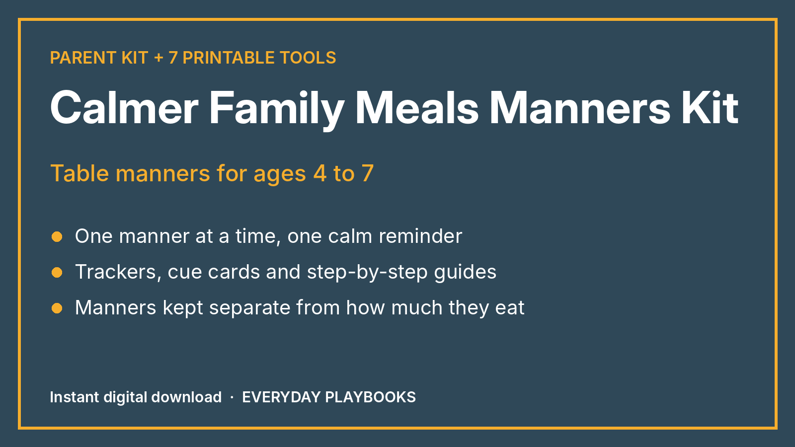 Calmer Family Meals Manners Kit
