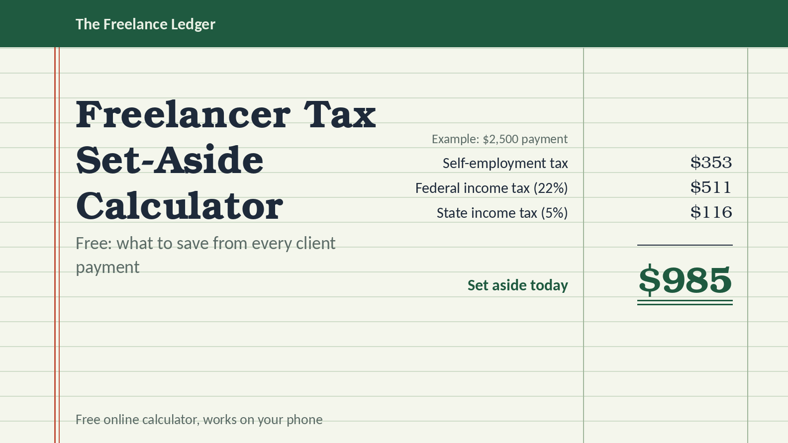 Free Freelancer Tax Set-Aside Calculator