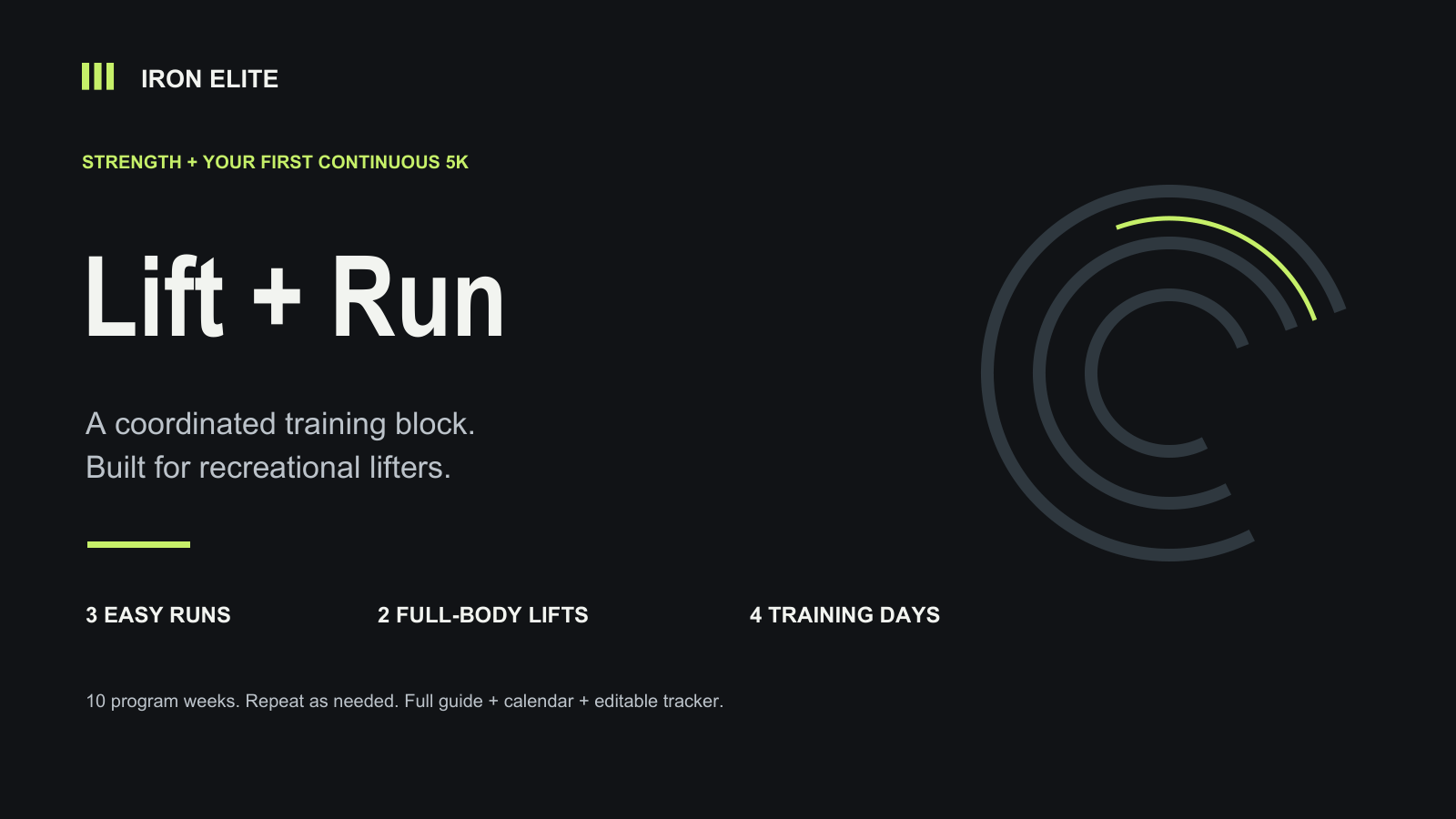 Iron Elite: Lift & Run | Strength & 5K Training Program + Tracker