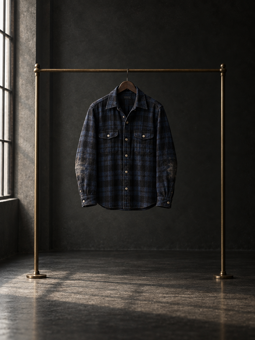 Navy Flannel Overshirt
