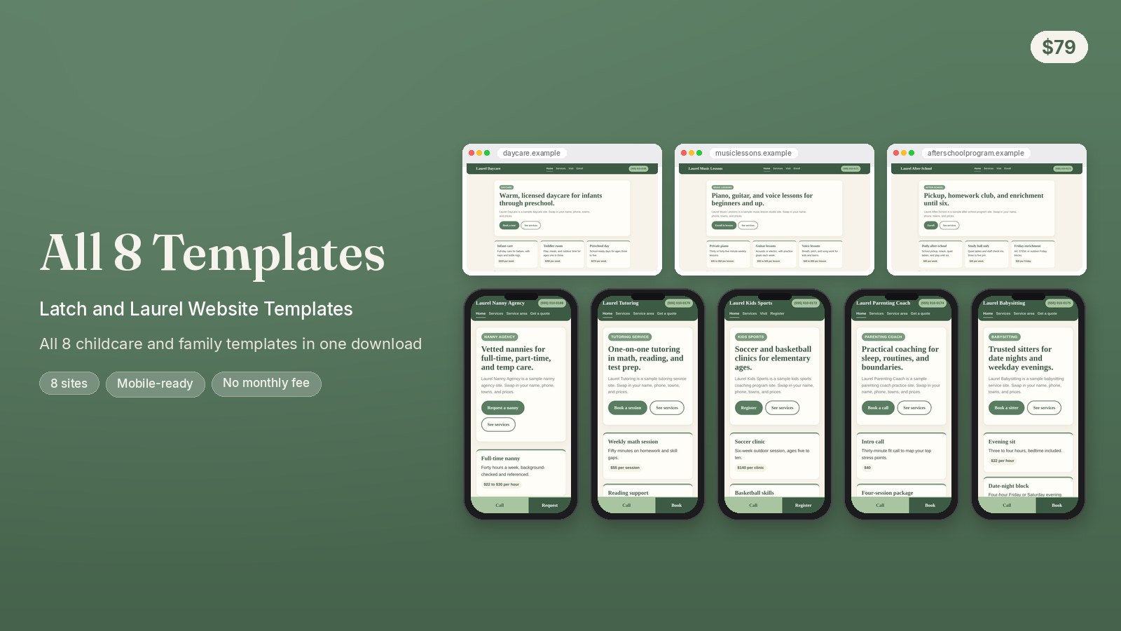 All 8 Latch and Laurel Website Templates