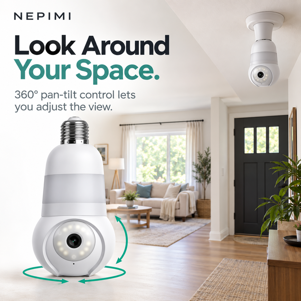 NEPIMI 2K Light Bulb Security Camera