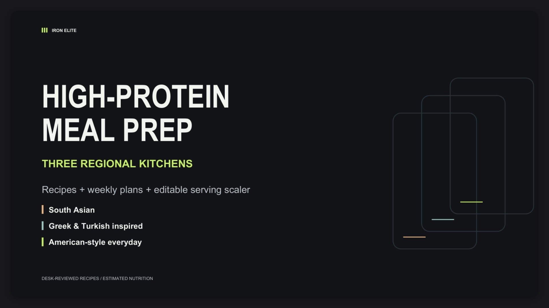 Iron Elite: High-Protein Meal Prep | 3 Regional Styles + Planner