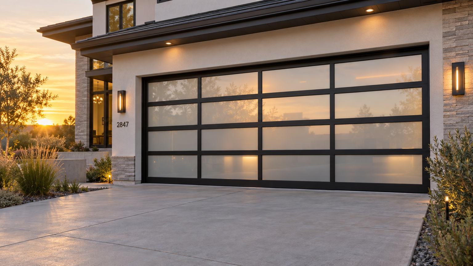 Modern Glass Garage Door