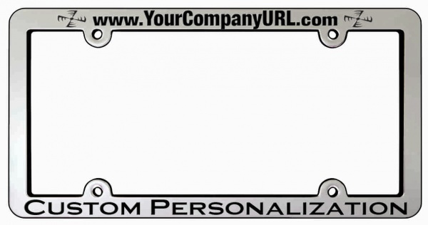 Heightened Chrome Faced Engraved License Frame