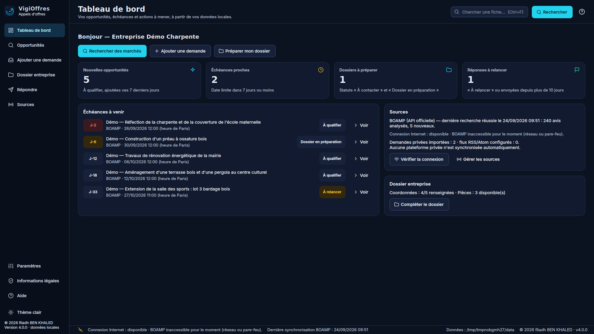 VigiOffres — veille et dossiers d’appels d’offres