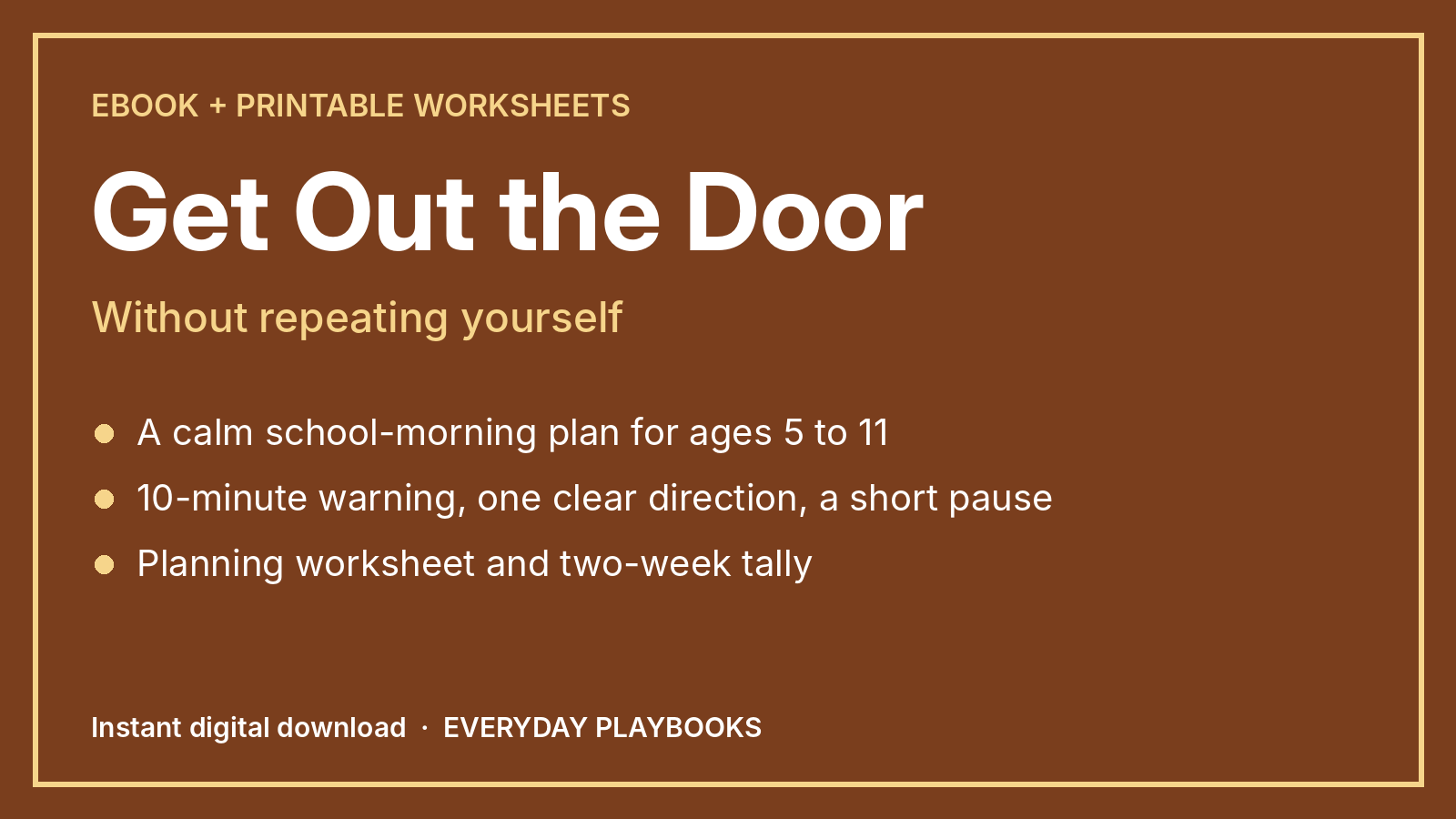 Get Out the Door Without Repeating Yourself