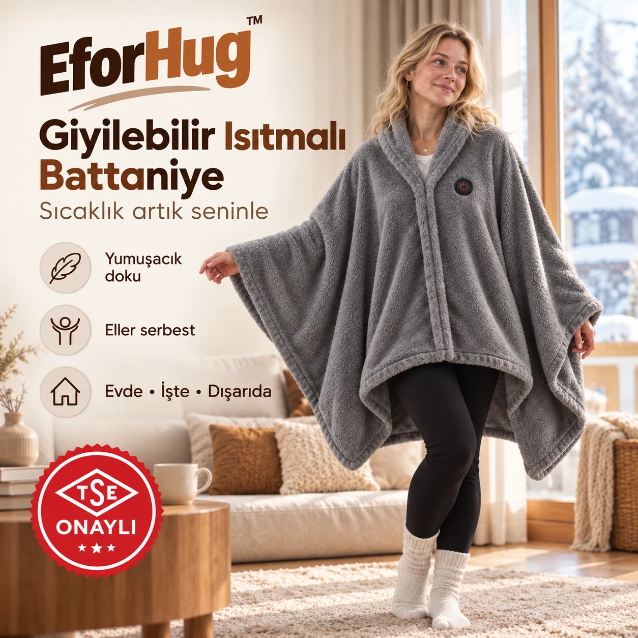 EforHug™ Isıtmalı Battaniye