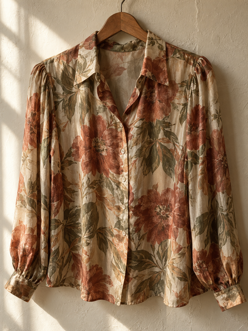 Chemise en soie imprimée