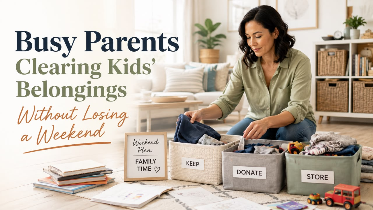 Busy Parents Clearing Kids’ Belongings Without Losing a Weekend