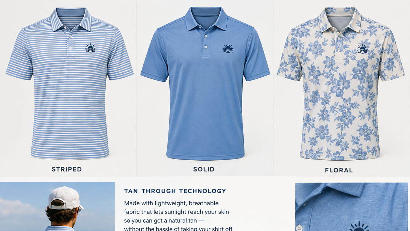TanThrough Golf Polo