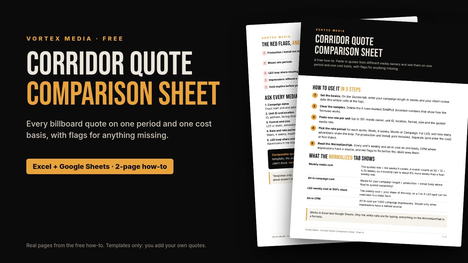 Corridor Quote Comparison Sheet (Free)