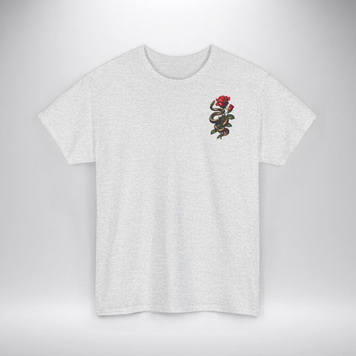 Snake and Rose Graphic Tee – Vintage Gothic Floral Shirt