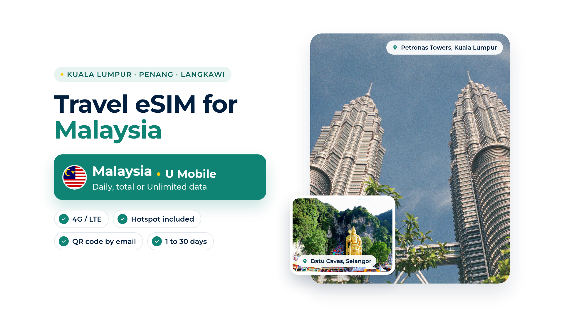 Malaysia Travel eSIM | U Mobile · 1–30 days