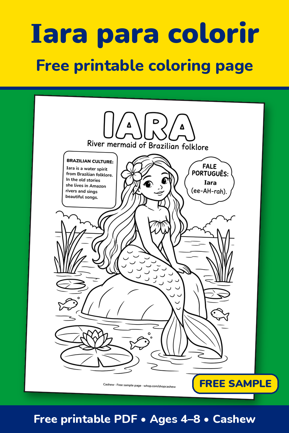 Free Sample: Iara Coloring Page
