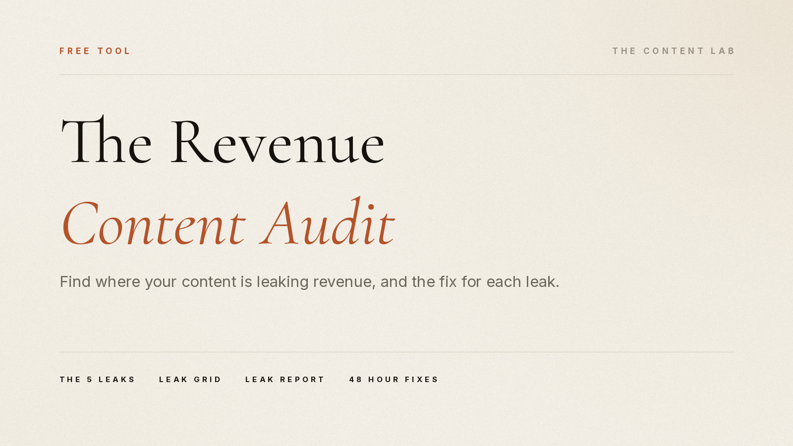 The Revenue Content Audit™