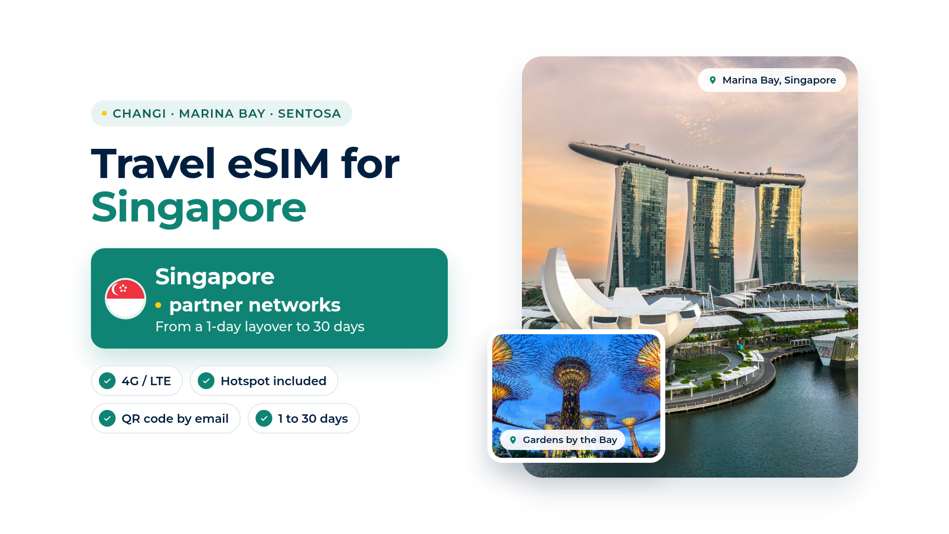 Singapore Travel eSIM | 1–30 days, also covers Malaysia