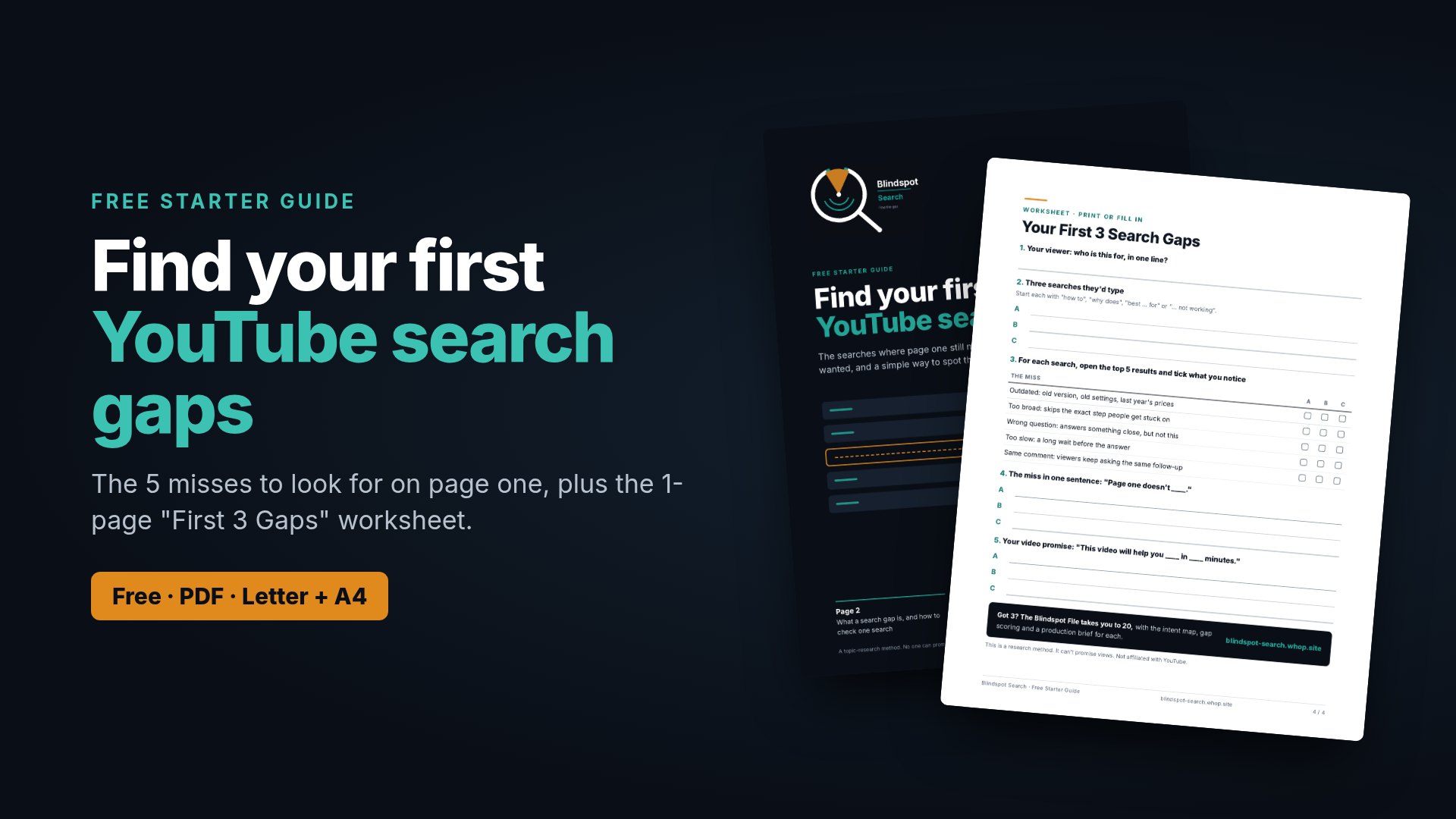 Free Starter Guide: Find Your First YouTube Search Gaps