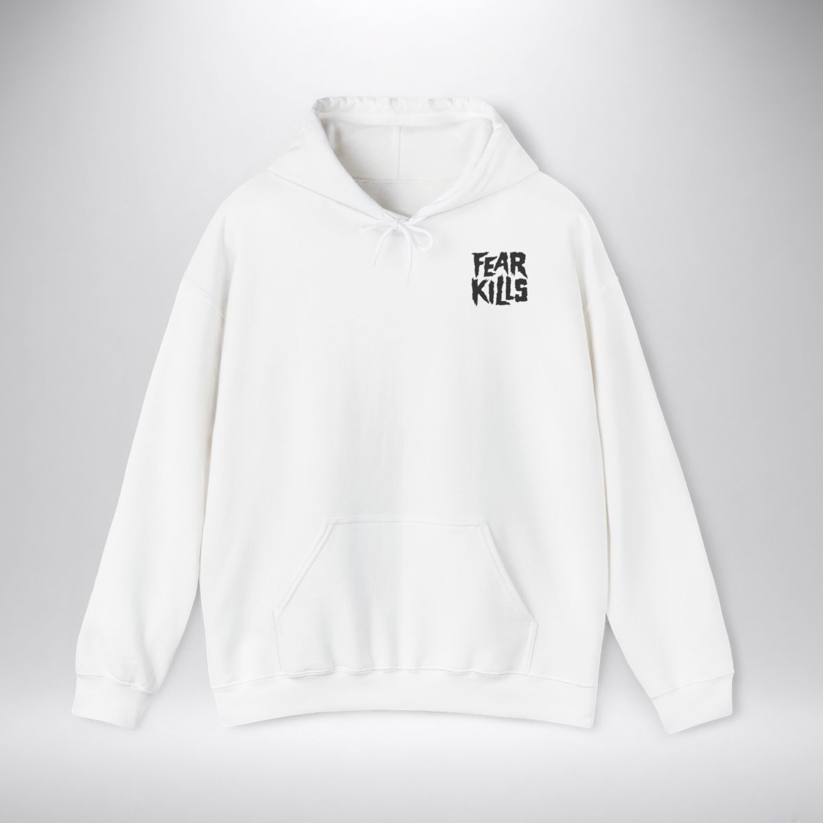 Fear Kills Distressed Face Hoodie I Vanta